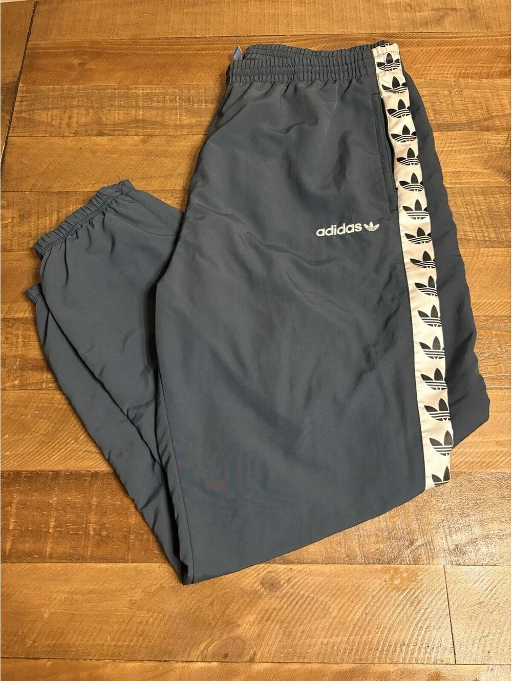 adidas Originals TNT Trefoil Tape Ankle Zip Track Pants Men XL Green Y2K